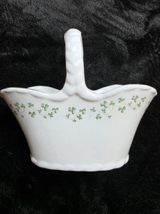 Royal Tara Fine Bone China Basket Shamrock Pattern Twisted Handle Galway Ireland - Picture 1 of 7