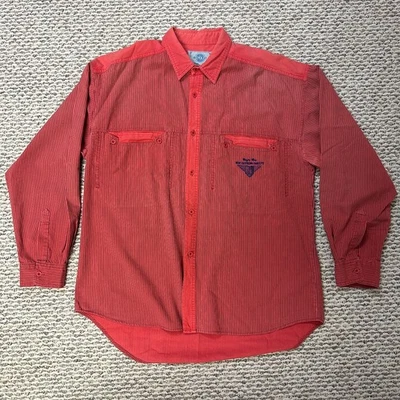 Camisa Vintage Roja y Azul Western Rayas Para Hombre L Corneta Niño Años 80 Algodón Foto 1 de 4