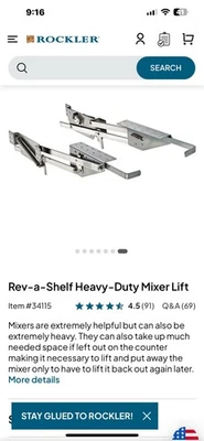Rev-A-Shelf Appliance Lift with Soft-Close Mechanism -Chrome (RAS-ML-HDSC) - Image 1 of 4