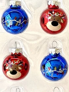 20 MINI REINDEER & HOLIDAY LIGHTS GLASS BALLS CHRISTMAS ORNAMENTS - Picture 1 of 10