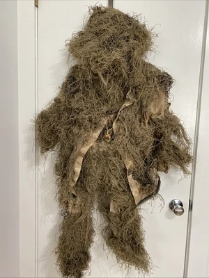 4 Piece Ghillie Suit Camouflage Youth Medium With Weapon Cover And Ski Mask - Image 1 of 4