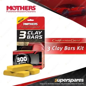 Mothers California Gold 3 Clay Bars 300g - 3 Clay Bars Complete Kit Car Clean - Picture 1 of 2