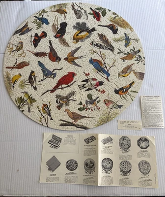 Vintage 1965 Springbok Circular Jigsaw Puzzle “Song Birds” Complete With Papers - Image 1 of 4
