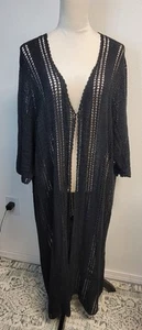 New Venezia Jeans Co. 26/28 Black knit Lace Short Sleeves Cardigan, Coverup  - Picture 1 of 7