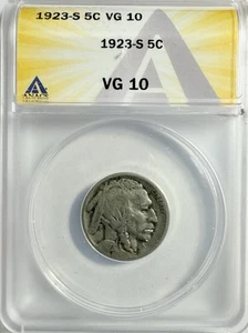 1923-S BUFFALO NICKEL - ANACS VG 10 - Just Graded - Picture 1 of 4