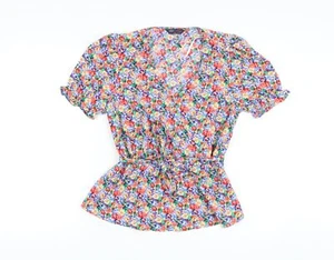 Marks & Spencer Womens Floral Polyester Blend Blouse Size 8 V-Ne - Picture 1 of 10