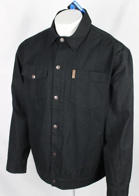 Cinch 男式夹克帆布纯色按扣衬里 XL 黑色 MWJ1598001 — 第 1/4 张图片