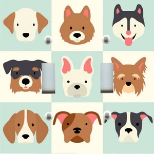 Coperchio piastra interruttore luce ANIMAL HOME DECOR ~ CANE PATCHWORK NOVE PATCH DOG - Foto 1 di 26
