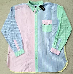 Polo Ralph Lauren Men Oxford Fun Shirt Pastel Stripe Big & Tall 3XLT - Picture 1 of 11