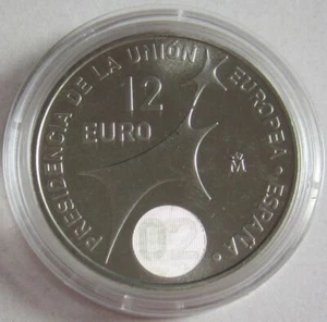Spanien 12 Euro 2002 Ratspräsidentschaft Silber - Picture 1 of 2