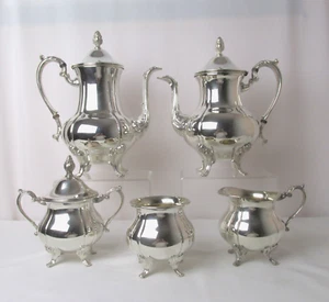 STATELY TOWLE SILVERSMITHS SILVER PLATED 5 PC SERVICE C: 1940 - Picture 1 of 11