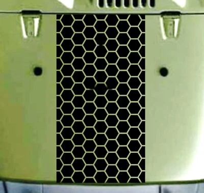 全新 - HONEYCOMB 抽油烟机乙烯基贴花赛车条纹 21 英寸 x 48 英寸(适用于吉普牧马人) — 第 1/4 张图片