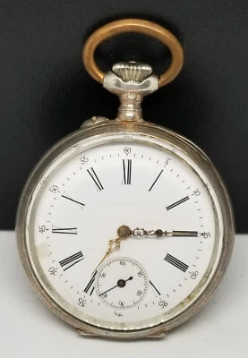 FAPW357 .800 Silver Cylindre Remotoir Ancre P/W, Size 42mm, 15 Jewels, Working. - Image 1 of 4