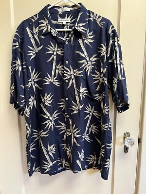 Camisa Hawaiana Pierre Cardin L Azul Marino Bambú Foto 1 de 4