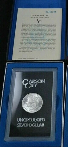 1882 CC Carson City GSA Morgan Silver Dollar with Box/COA Uncirculated Cover