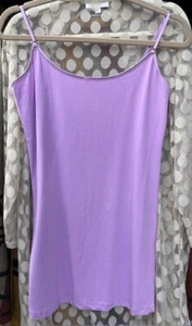 XL/1X/2X New Cotton Long Purple Lavender Stretchy Knit Tank Top Extender Tee - Picture 1 of 11