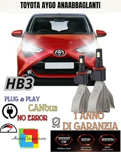Kit Full Led HB3 Anabbaglianti Toyota Aygo X 6000K Blanco Canbus 6400 Lumen - Imagen 1 de 2