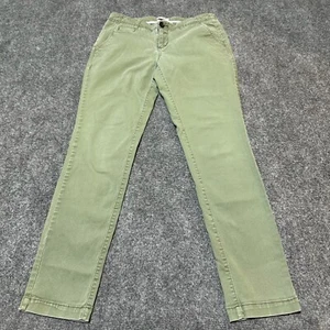 Merona Pants Womens 2 Green Cotton Blend Flat Front Low Rise Modern Fit Pockets - Picture 1 of 12