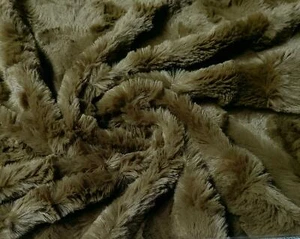 LUXURY Short Plush Faux Fur Fabric Material WAVY DK GREEN - Picture 1 of 2