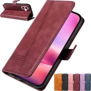 For iPhone 16 Pro Max 15 14 13 12 11 XR SE 7 8 6s Flip Wallet Leather Case Cover - Picture 1 of 44