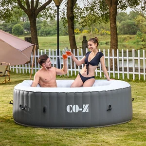 7ft Blow Up Hot Tub with 130 Jets for Sauna Pool Bath Adults and Children Gray - Picture 1 of 11