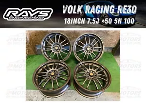 RAYS VOLK RACING RE30 4wheels 18inch 7.5J 5x100 offset+50 hb64 Bronze Forged JDM - Picture 1 of 15