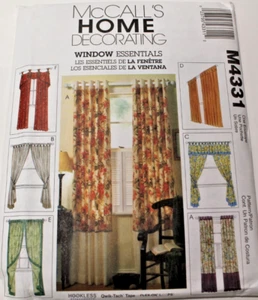McCall's 4331 Window Essentials Home Decor (Curtains in 6 Styles) Sewing Pattern - Picture 1 of 2