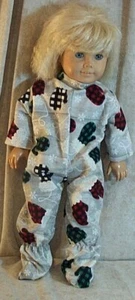 Doll Clothes Made 2 Fit Girl 18" in Pajamas Footed One Piece Mittens - Picture 1 of 1