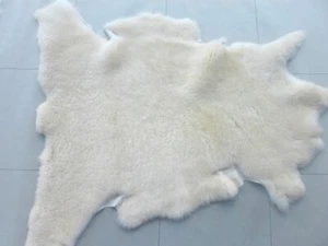 Piel de oveja piel de oveja piel de oveja blanco cremoso muy grueso suave felpa cabello rizado - Imagen 1 de 6