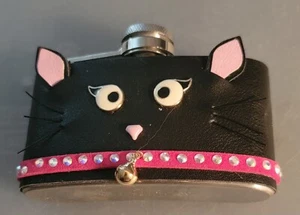 Betsey Johnson Black Cat Stainless Steel Flask3 Ounces - Picture 1 of 7