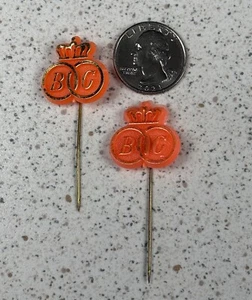 Lot of 2 Princess Beatrix & Claus Wedding 1965 Dutch Stick Pin Badge Pins 49526 - Picture 1 of 3