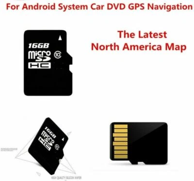 16GB Micro SD CARD MAP USA Canada Mexico -Android System Car Auto GPS DVD Radio - Image 1 of 4
