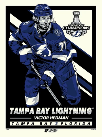 Lightning Champs 2020 Stanley Cu  Victor Hedman Limited Edition Serigraph Print Cover