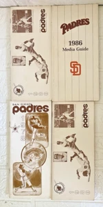 Guía de medios de béisbol de los Padres de San Diego MLB - 1978, 1980 (2), 1986 - EXCELENTE - Imagen 1 de 6