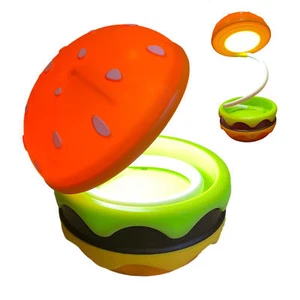 Table Lamp Hamburger Small Night Lights Rechargeable LED Desk Light Home Decor - Picture 1 of 10