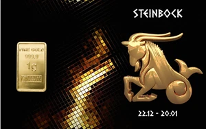 1,0 Gramm Feingold Motiv-Karte Sternzeichen "Steinbock" Goldbarren Gold 999,9 - Bild 1 von 3