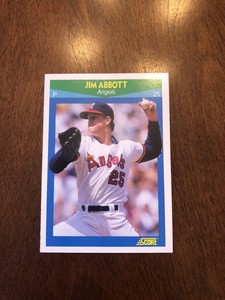 1990 Score Jim Abbott ROOKIE RC Rising Star Anaheim Angels Baseball Card #5 MINT