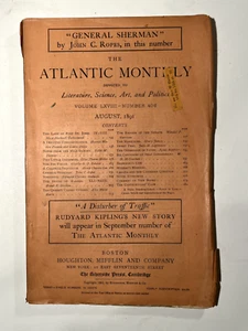Atlantic Monthly Magazine, August 1891, General Sherman, Ropes, Civil War - Picture 1 of 3