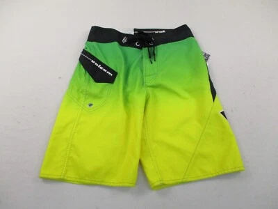 Volcom Swim Trunks Board Shorts Big Youth 26 Green Drawstring Boys - Image 1 of 4