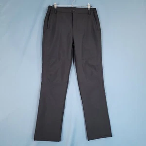 Women's Fleece Lined Pants Straight Mid Rise Black Size XL - Picture 1 of 10