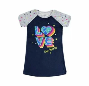 Wonder Nation Love Our World Star Girls Nightgown Gown Sleepwear Size S 6-6X - Picture 1 of 1