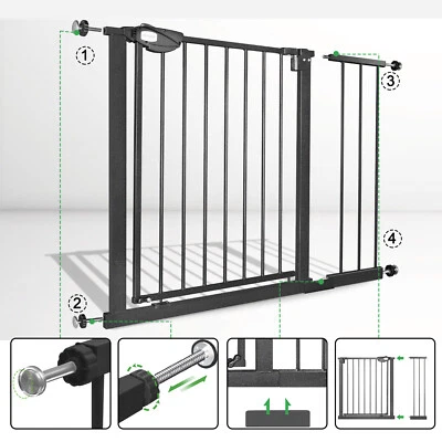 AUFUN Rejilla de protección de puerta extensible Pro rejilla de escalera persiana de protección de escalera 95-105 cm negra