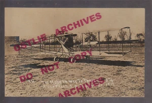 Sioux Falls SOUTH DAKOTA RPPC 1912 AIRPLANE Plane Curtiss Pusher MODERN TRAVEL - Picture 1 of 3