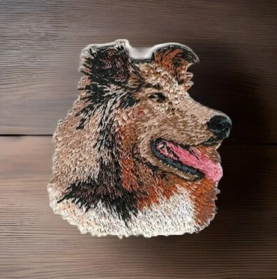 Collie Head Dog Patch Embroidery Iron on - Image 1 of 3