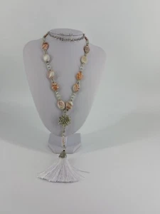 Qty 3 - Red Line Marble, Frosted Glass & Tibetan Silver make up these Necklaces - Picture 1 of 3