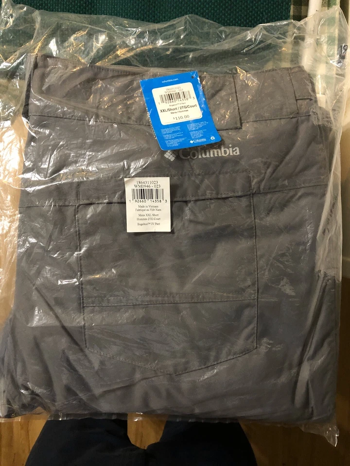 Columbia Bugaboo IV Waterproof Ski Snowboard Pants Mens XXL Short Gray 2xl