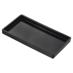 9x5" Fast Food Tray, Plastic Serving Tray Smooth Surface Black - Picture 1 of 5