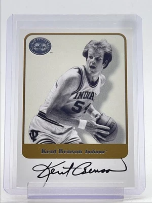 KENT BENSON 2001-02 FLEER GREATS OF THE GAME AUTOGRAPH INDIANA AUTO Q3562 - Image 1 of 2