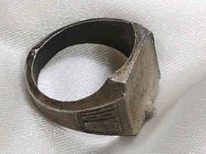 Anillo de plata de ley 925 estilo sello en blanco Art Deco vintage años 30   - Imagen 1 de 7