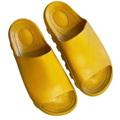 Movimiento Free People Amarillo Brillante Goma Puntera Abierta Diapositivas Talla 39 Informal Boho Foto 1 de 4